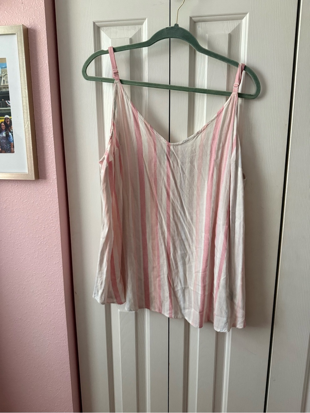 torrid Pink & White Striped Adjustable Cami Tank